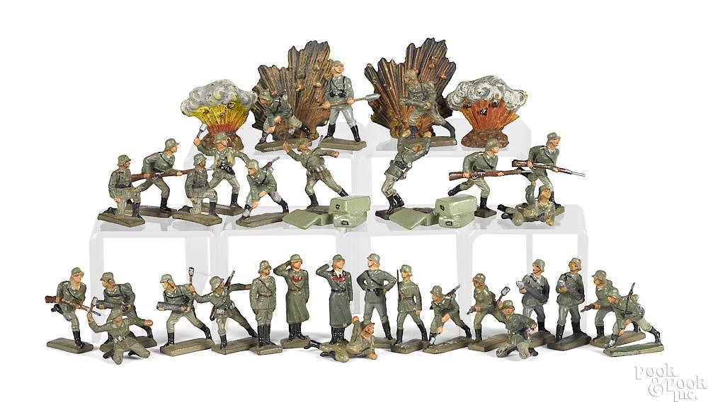 Appraisal: Lineol painted composition soldiers Lineol painted composition soldiers thirty-one pieces