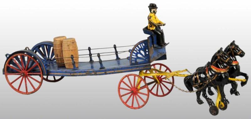 Appraisal: Cast Iron Tin Wilkins Dray Toy Description Pulled by two