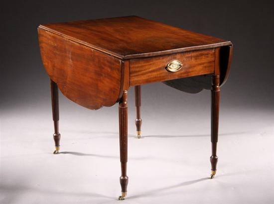 Appraisal: AMERICAN FEDERAL STYLE DROP-LEAF TABLE early th century mahogany With