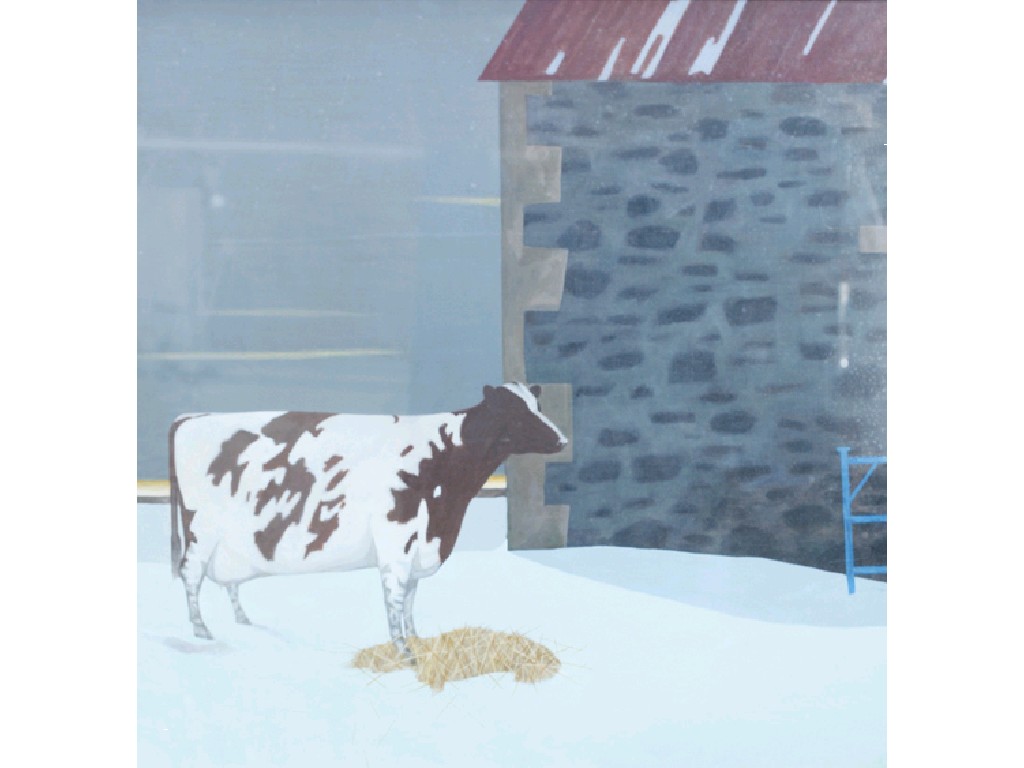 Appraisal: JAMES FAIRGRIEVE ARSA RSW Cow - winter evening inscribed on