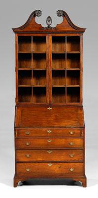 Appraisal: Chippendale walnut desk and bookcase walnut slant-front desk with fitted