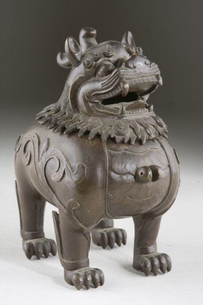 Appraisal: Antique Chinese Bronze Foo Lion Censer modeled after Late Ming