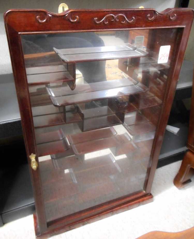 Appraisal: CHINESE ROSEWOOD NETSUKE OR SNUFF BOTTLE CABINET table top or