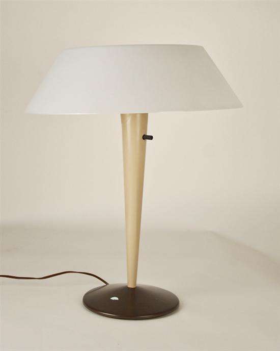 Appraisal: Modern Table Lamp with Metal Base and Lucite Shade light