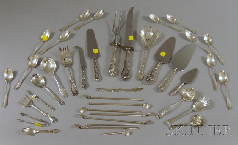 Appraisal: Sterling and Silver Plated Flatware Items including a sterling handled