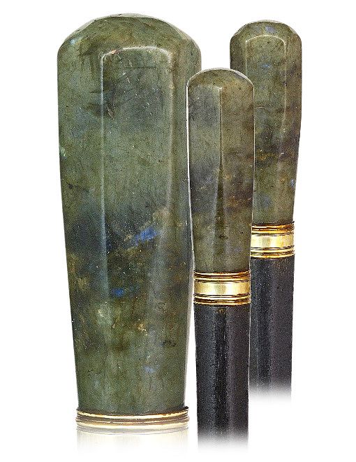 Appraisal: Hard Stone Dress Cane Ca -Straight Labradorit handle fashioned in