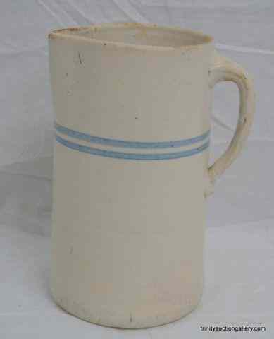 Appraisal: Vintage Hand Turned Crock Pottery oz PitcherThis for an early