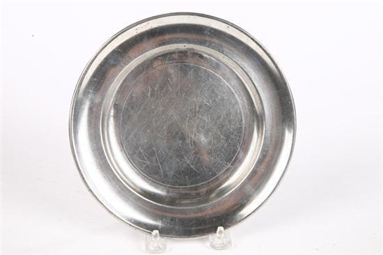 Appraisal: PEWTER PLATE Lovebird touch attributed to either Abraham Hasselberg ca