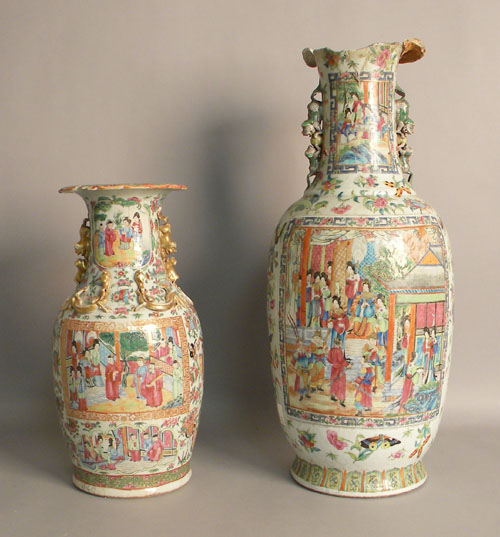 Appraisal: Two Chinese export porcelain urns th c h and h