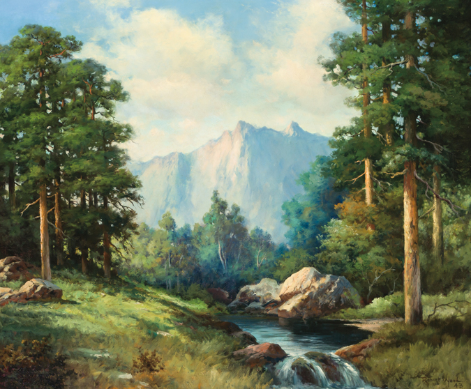 Appraisal: ROBERT W WOOD American - Yosemite Valley oil on canvas