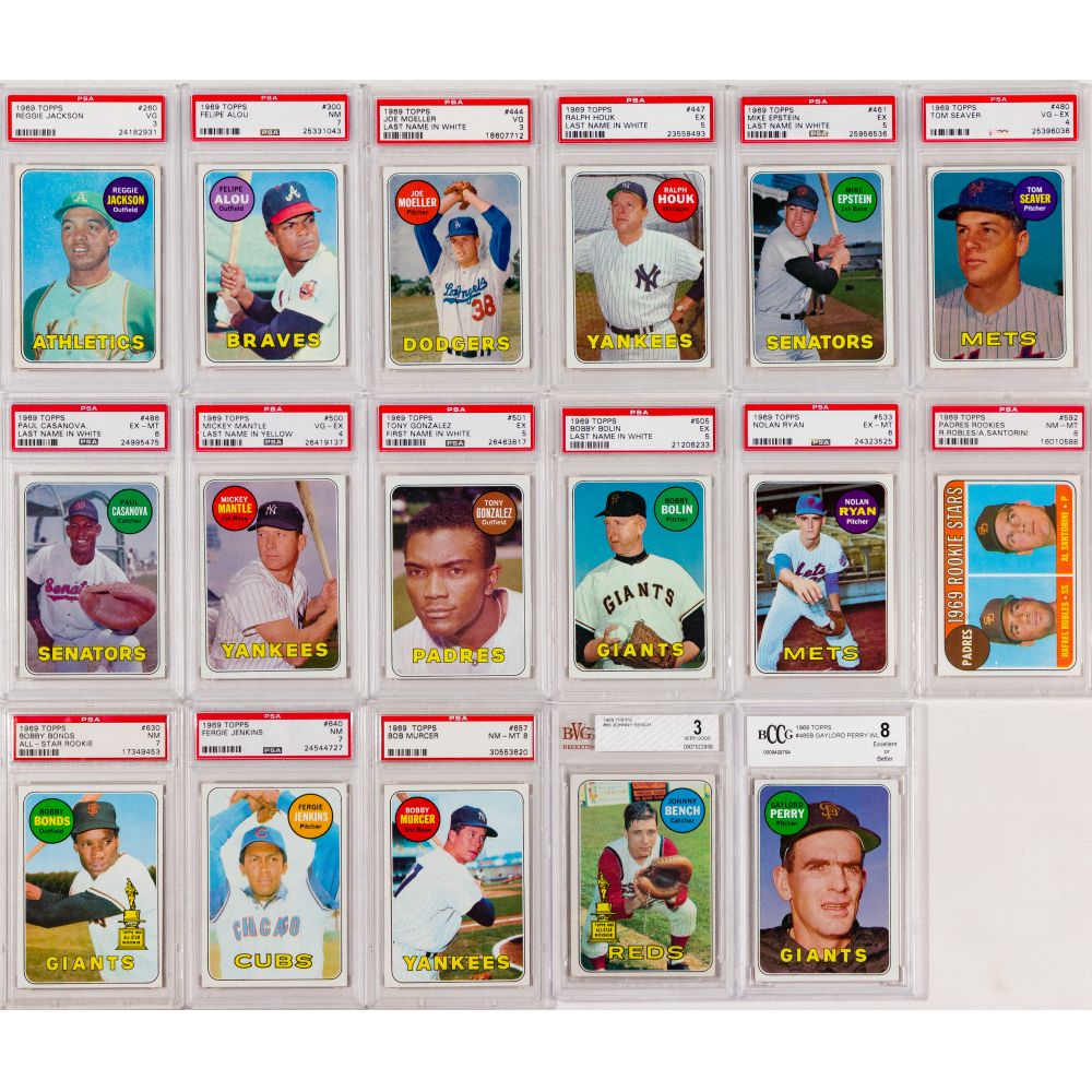 Appraisal: TOPPS BASEBALL PSA ASSORTMENT PSA graded cards including VG- NM-