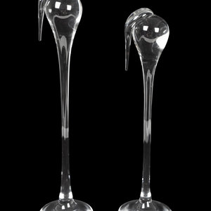 Appraisal: A Pair of Steuben Glass Stilts TH CENTURY marked on