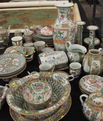 Appraisal: Approximately ninety-six Chinese rose medallion porcelain table items th century