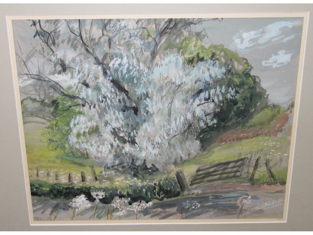 Appraisal: LUMBO DEN Gouache landscape signed recto and labelled verso