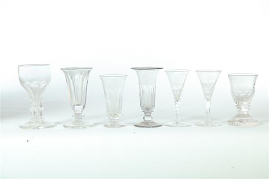 Appraisal: SEVEN CUT GLASS BAR AND WINE GLASSES American and European