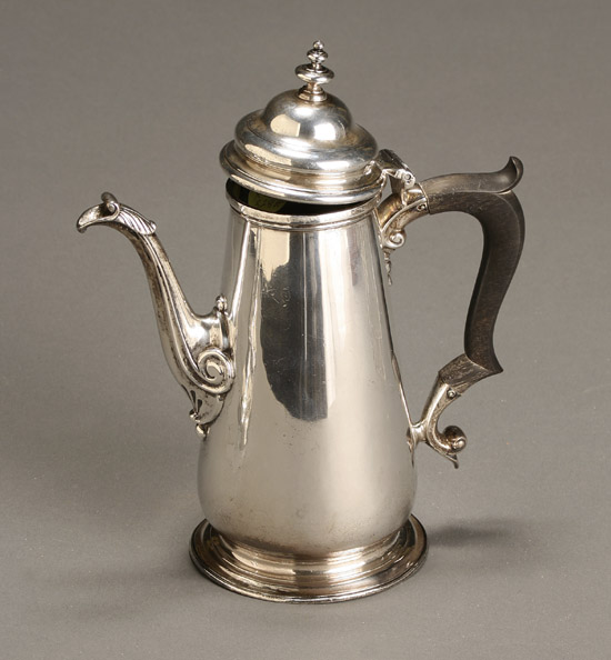 Appraisal: George II Silver Lighthouse Coffee Pot Possibly James Wilkes London