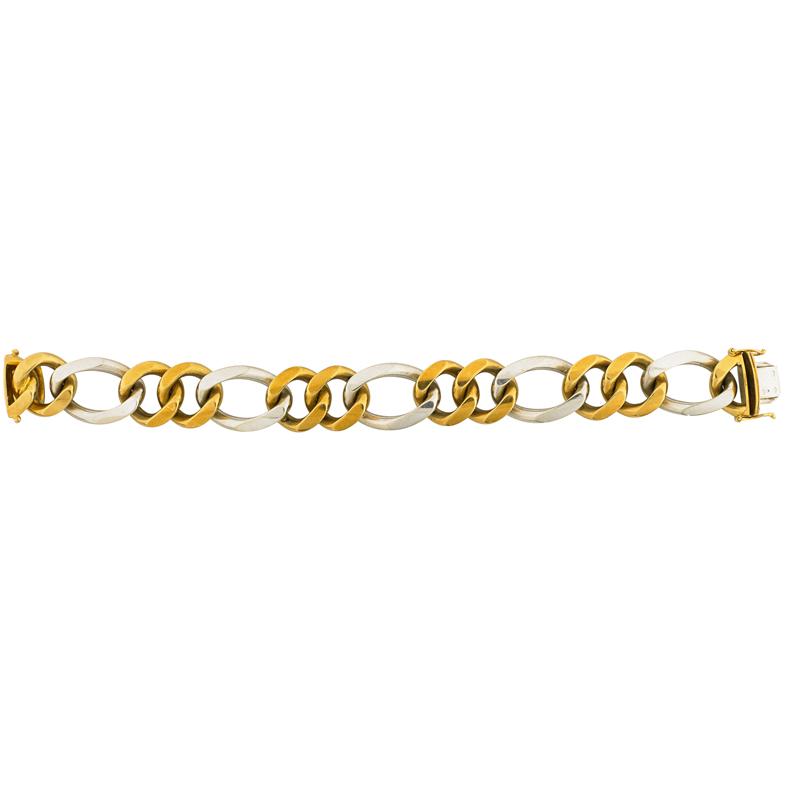 Appraisal: BOUCHERON K BICOLOR GOLD CURB LINK BRACELET Condition Report