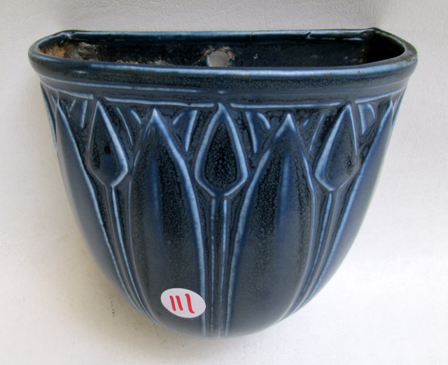 Appraisal: ROOKWOOD ART POTTERY WALL POCKET shape blue gray matte glaze