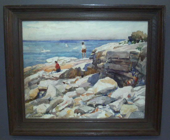 Appraisal: Watercolor painting signed J Newman and titled The Ocean View