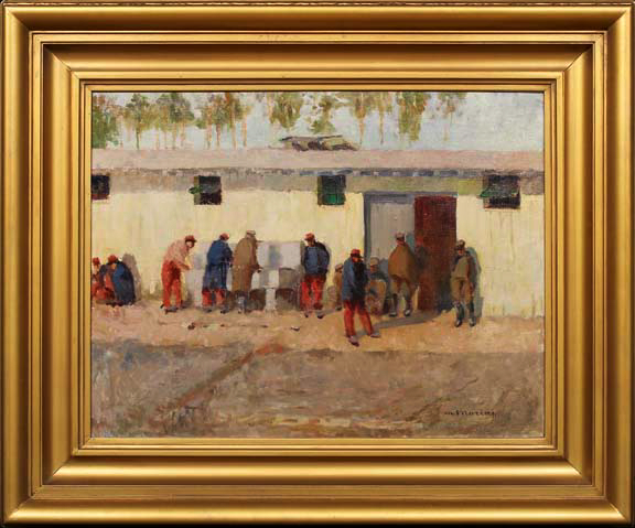 Appraisal: Italian School First Quarter th Century At the Barracks oil