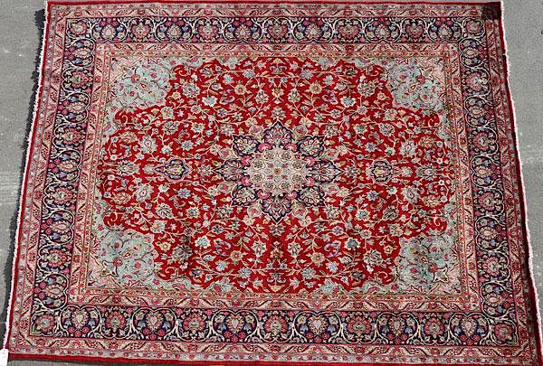 Appraisal: AN ISPHAHAN RUG AN ISPHAHAN RUG With Kerman floral medallion