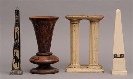 Appraisal: NEOCLASSICAL-STYLE WHITE PAINTED BOOKEND WITH TWO DORIC COLUMNS Together with