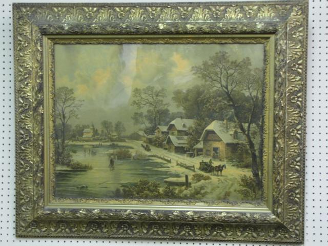 Appraisal: Pick x Print Signed in plate lower left depicting winter