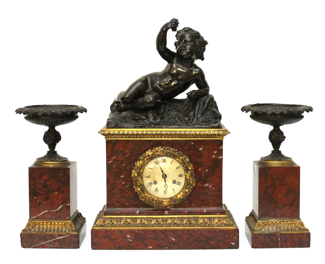 Appraisal: A Louis Philippe gilt and patinated bronze mounted Rouge Griotte