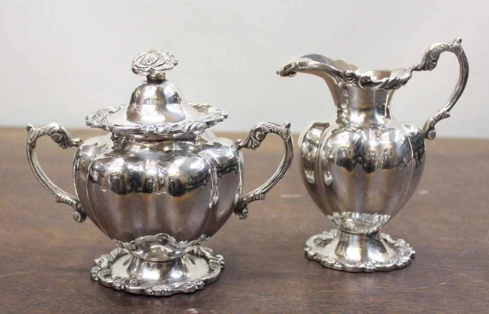 Appraisal: MEXICAN STERLING SILVER CREAM PITCHER AND LIDDED SUGAR BOWL SET