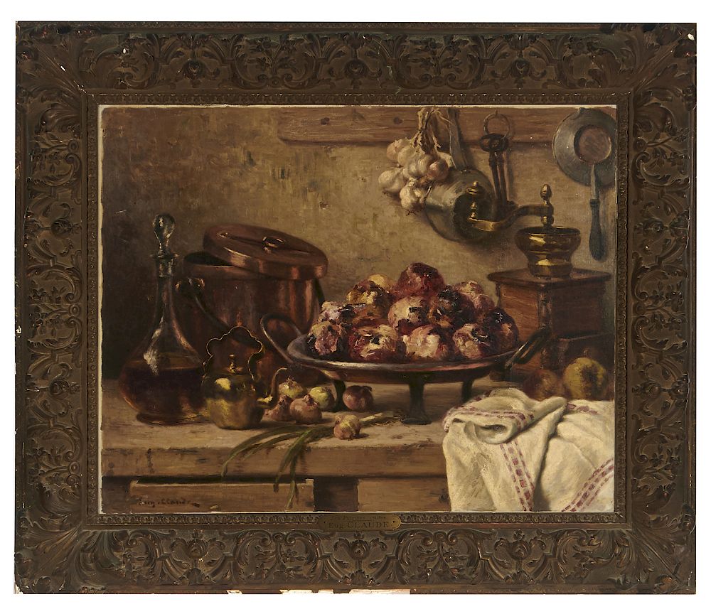 Appraisal: Eugene Claude Les Pommes Cuites oil on canvas Eugene Claude