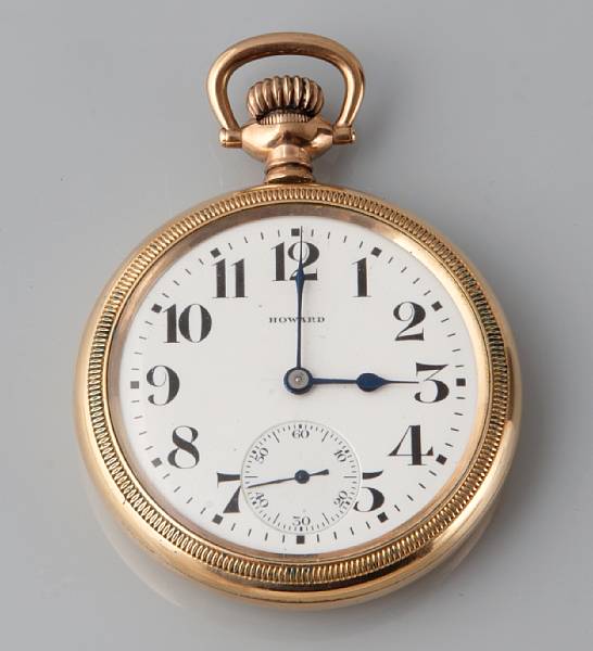 Appraisal: Howard A gold-filled railroad grade pocket watch movement series jwl