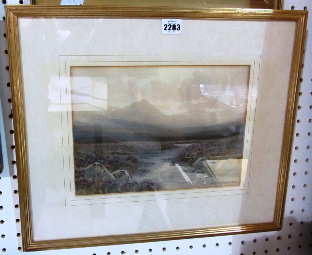 Appraisal: George Drummond Fish - Moorland scene watercolour signed cm x