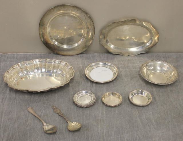 Appraisal: STERLING Miscellaneous Hollow Ware Grouping Includes a silver rimmed wine