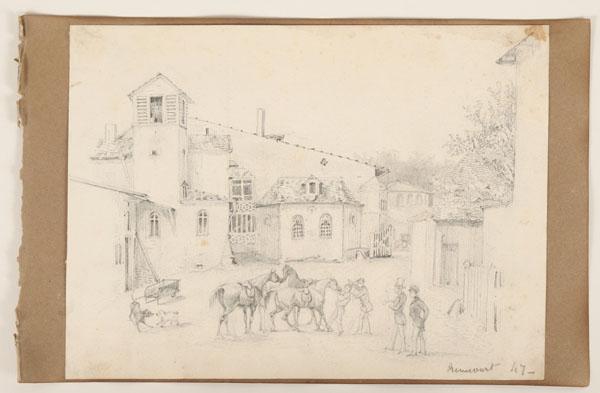 Appraisal: Ten French mid th century sketches mostly pencil and one