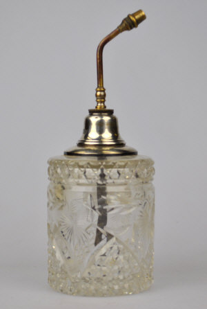 Appraisal: A sterling-mounted cut glass atomizer scent bottle