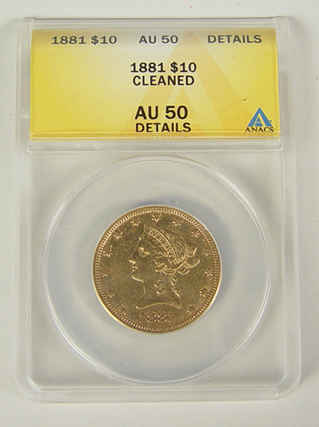 Appraisal: Liberty Gold Coin ANACS certified and graded AU details -