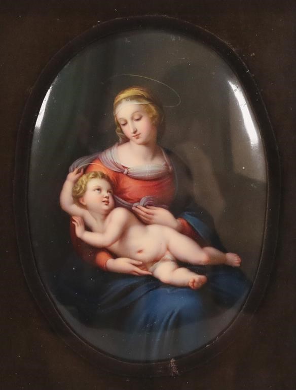 Appraisal: AFTER RAPHAEL KPM PORCELAIN PLAQUE MADONNAAfter Raphael Italy - Hand