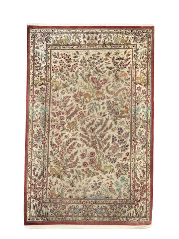 Appraisal: A silk Ghom rug Central Persia cm x cm