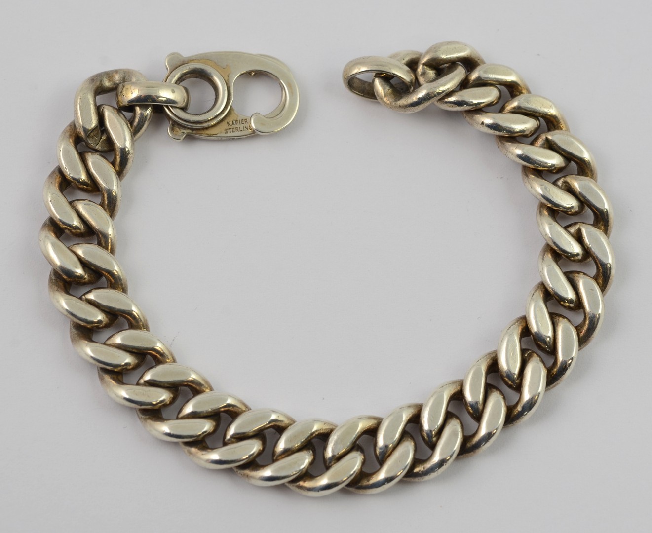 Appraisal: Napier sterling silver curb link bracelet - long