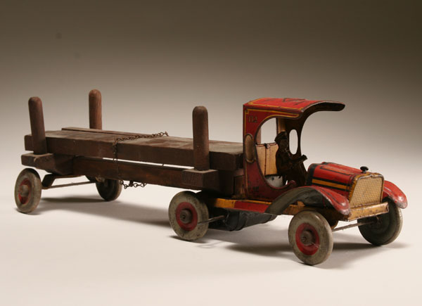 Appraisal: Ferdinand Strauss Timber King tin litho wind up truck full