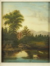 Appraisal: OOB - Hudson River scene with cows unsigned ca in