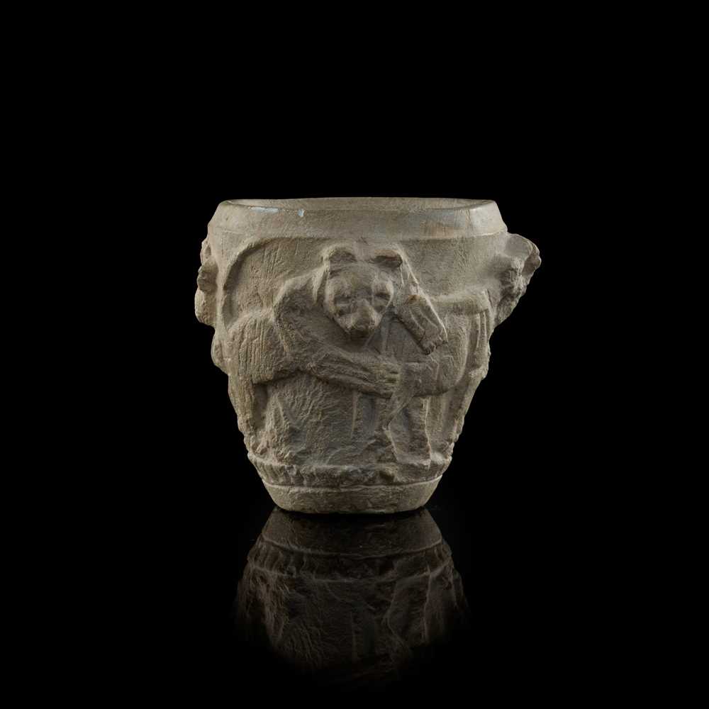 Appraisal: SUMERIAN RITUAL VASE JEMDET NASR PERIOD - B C carved