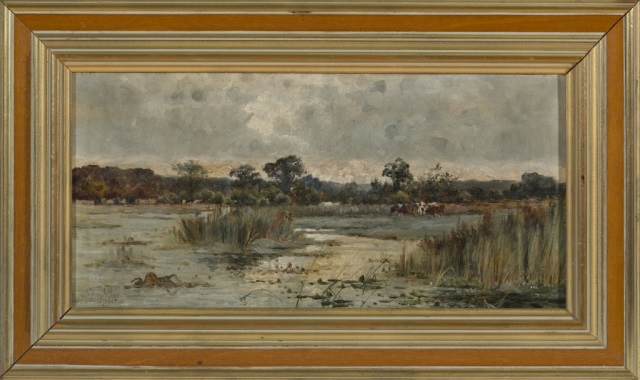 Appraisal: Sidney Pike British - Oil on Canvas Marsh Scene Signed