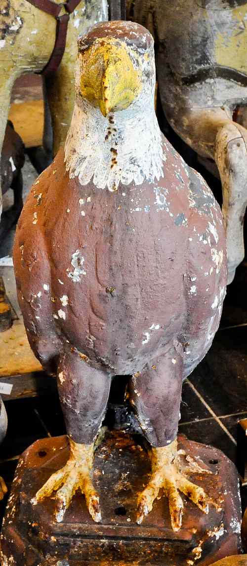 Appraisal: Pair of cast iron bald eagle architectural ornaments ca h