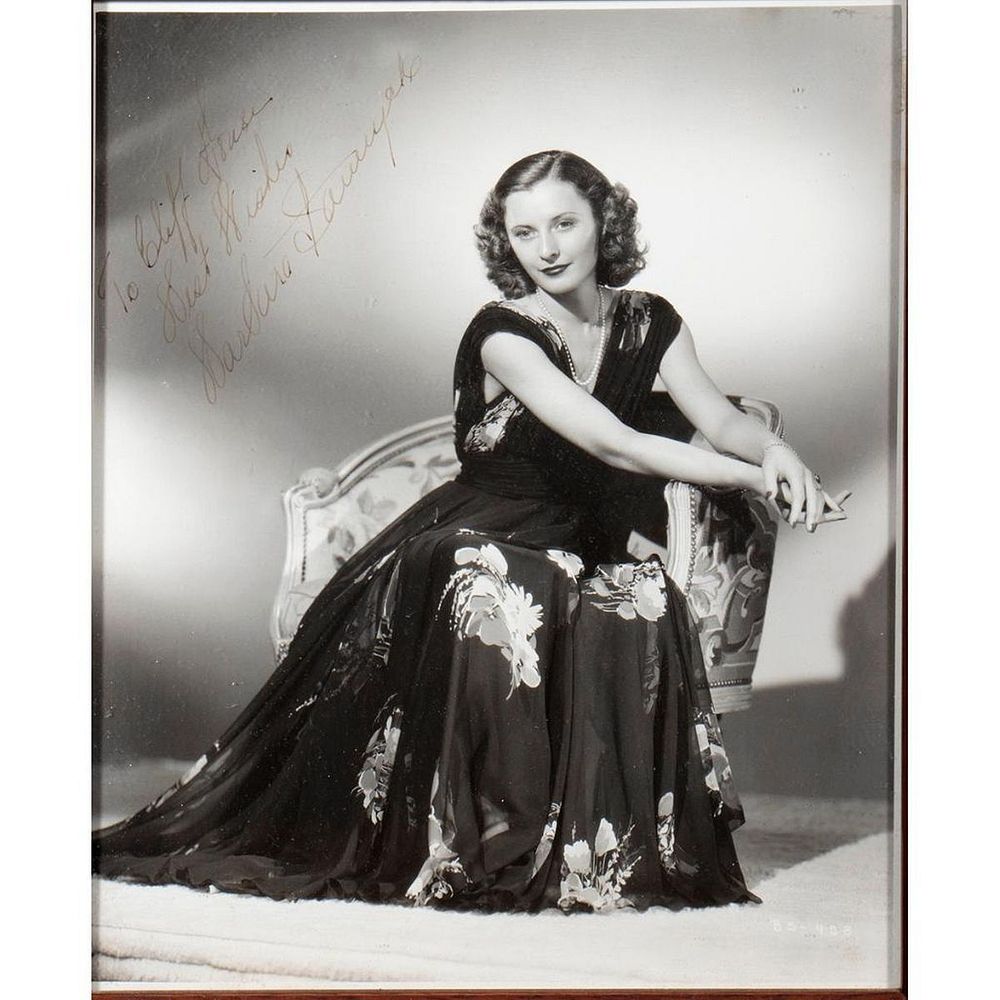 Appraisal: Barbara Stanwyck Original autographed inscribed photograph Size x Condition Showing