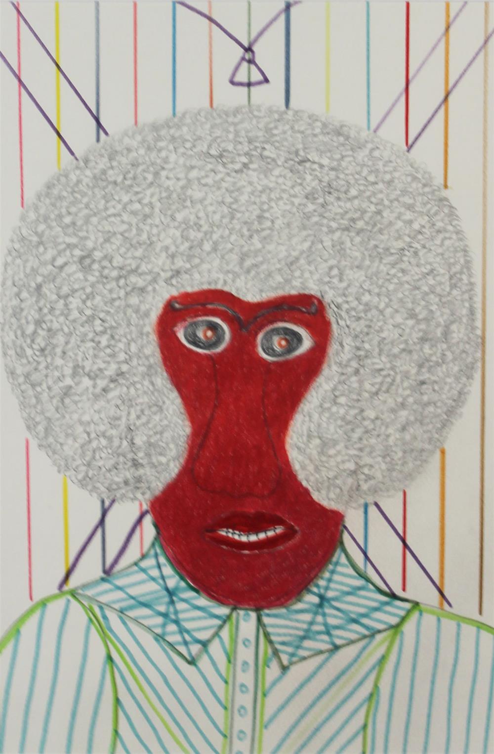 Appraisal: INEZ NATHANIEL WALKER AMERICAN - RED FACE Graphite and colored