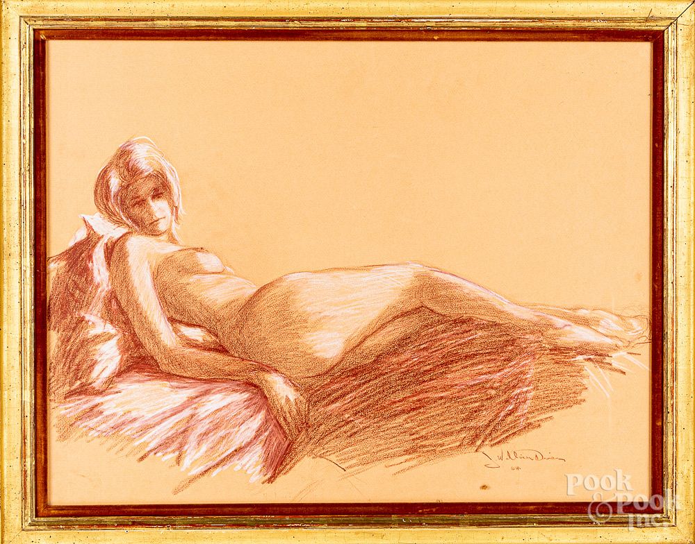 Appraisal: Pastel female nude Pastel female nude signed William Davies '