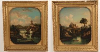 Appraisal: PAIR OF TH C O C ITALIAN LANDSCAPE PAINTINGS PAIR