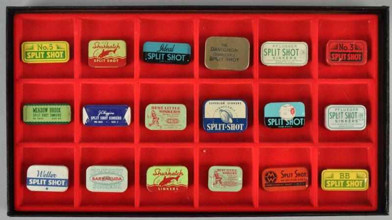 Appraisal: Assortment of Tin Split Shot Containers Most are s and