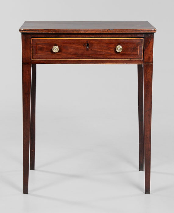 Appraisal: Fine Federal Inlaid Mahogany Work Table attributed to Charleston South